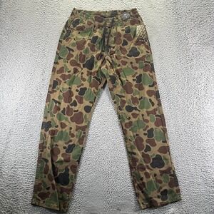 Vintage Vans Pant Mens S Green Duck Camouflage Straight‎ Workwear Utility Travel